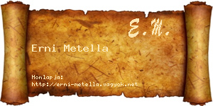 Erni Metella névjegykártya